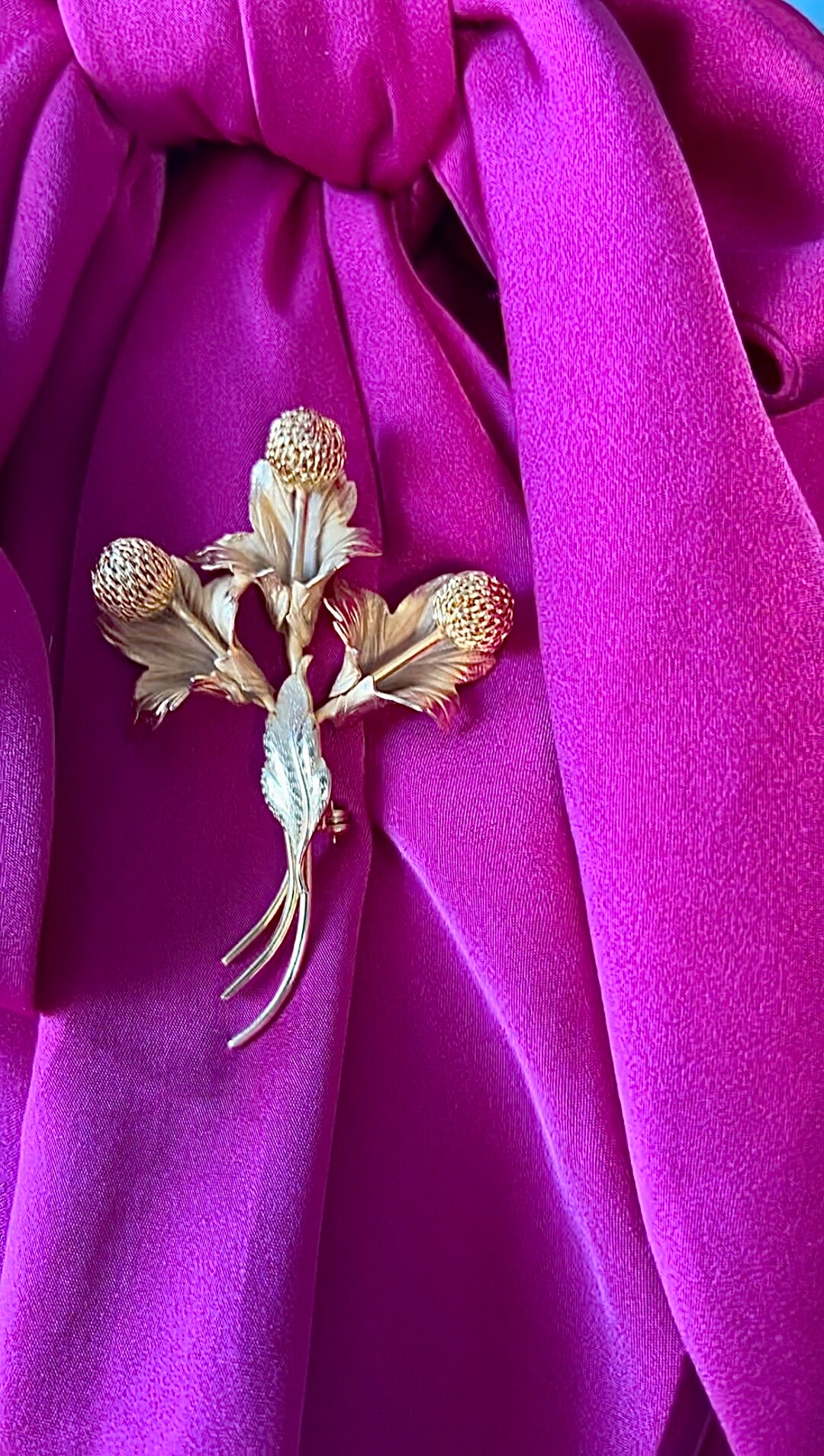 Collar Pin Antique Jewelry Floral Clover Design Large Lapel Etsy