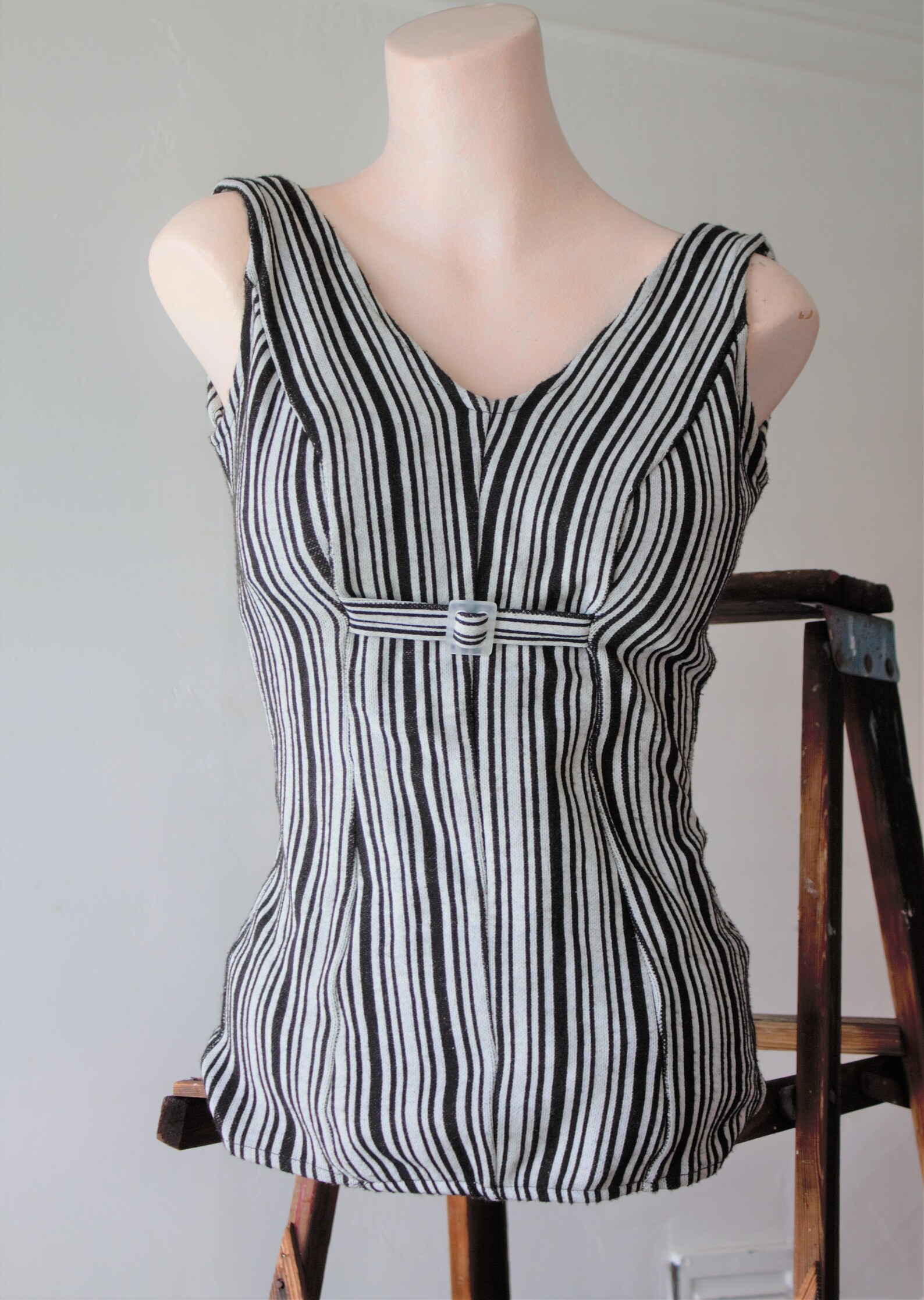 One Piece Swimsuit Retro Swimsuit Modest Swimwear Pinup Etsy