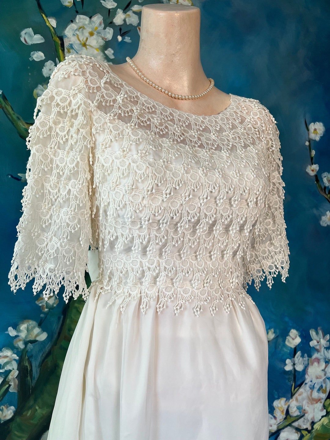 Ameri Vintage TULLE DOCKING DRESS ベージュ S Ameri VINTAGE TULLE DOCKING DRESS