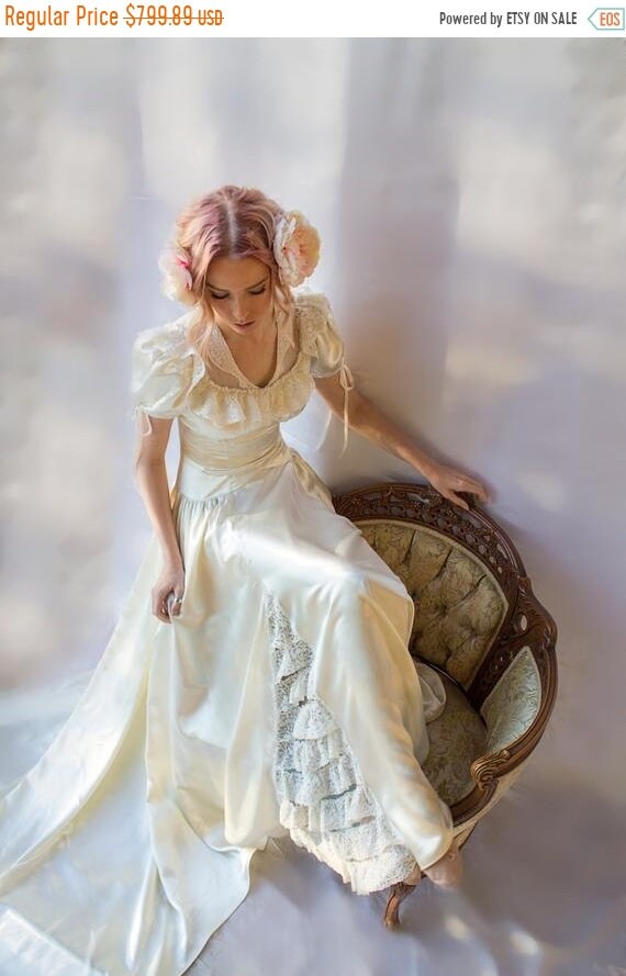 50 Off Save Now Sale 1920 S Wedding Dress Satin Dress Peter Pan