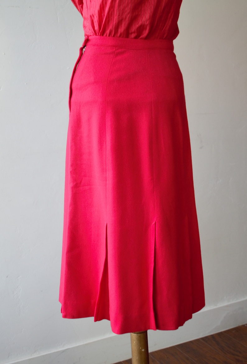 Wool Skirt Secretary Dress Office Skirt Red Gored Skirt Box Etsy
