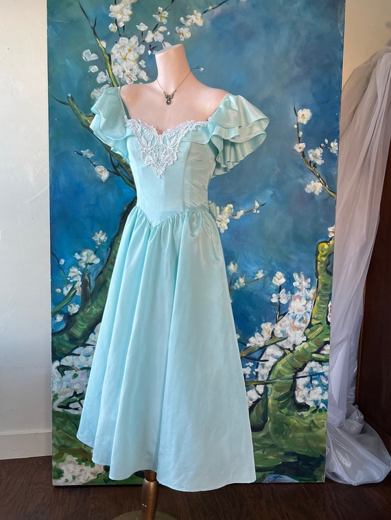 Gunne Sax Prairie Princess 80s Prom Dress Tiffany… - image 7