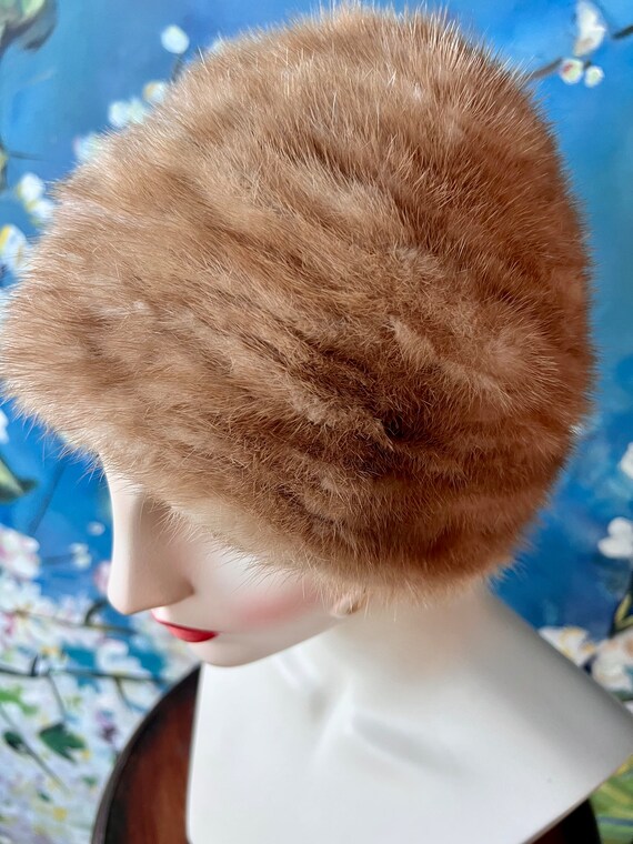 1950s does 1920s Cloche Turban Style Mink Hat Cap… - image 9