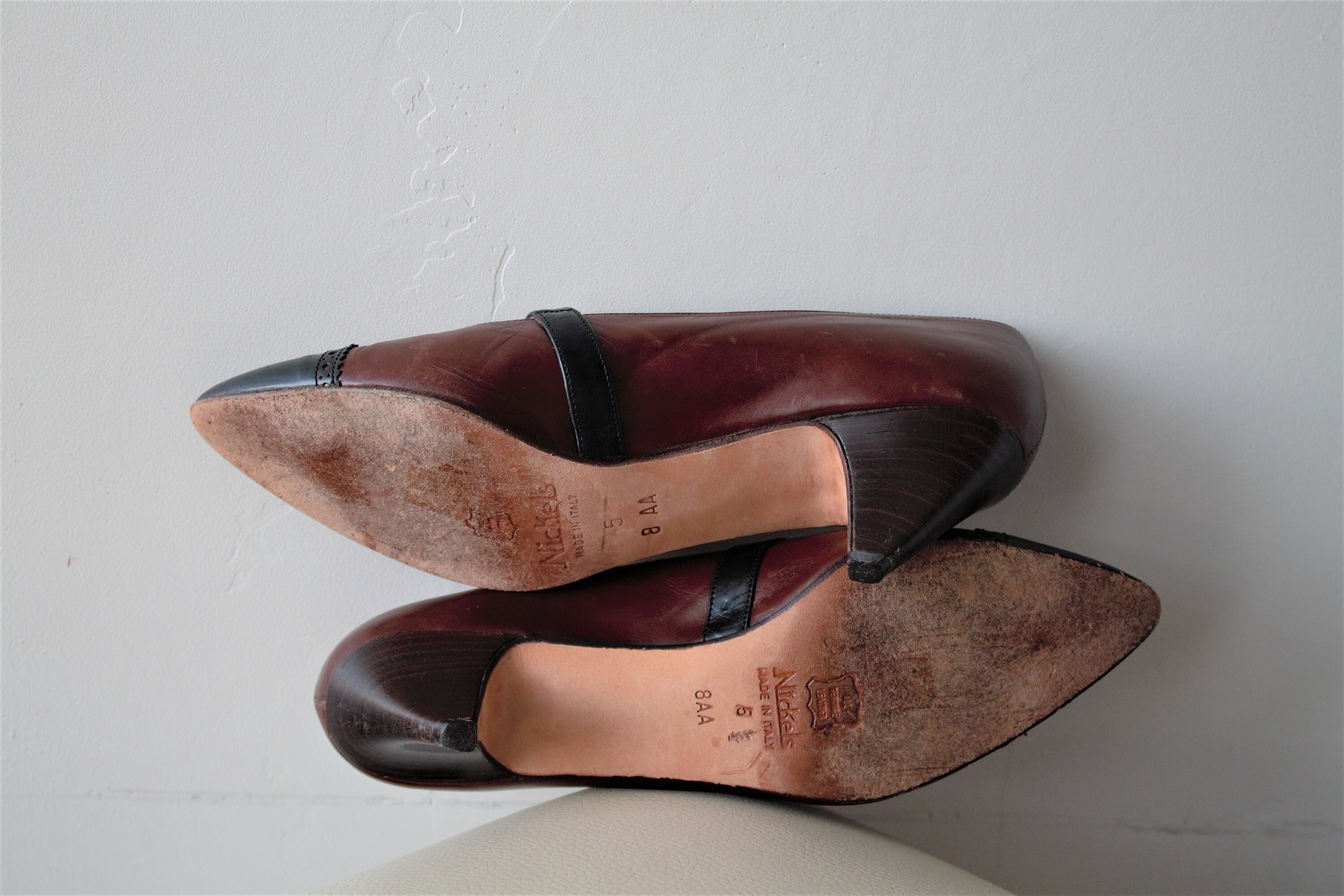 Mary Jane Brogues Style Oxford Shoes Women Heels Black Brown Cap