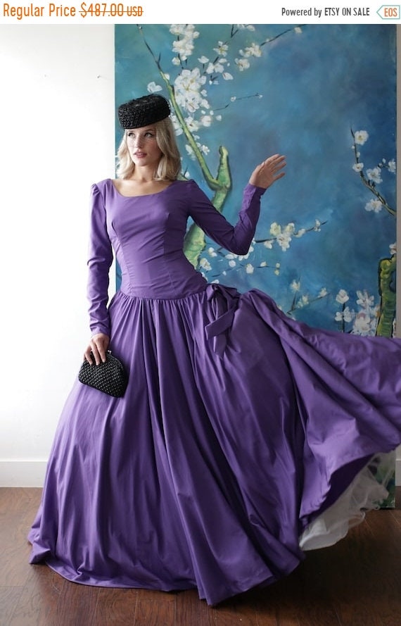 violet ball gown