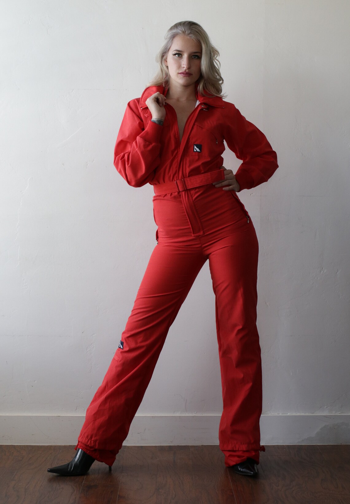 Sexy Red Ski Suit 70's Jumpsuit Workout Active Wear | Etsy
