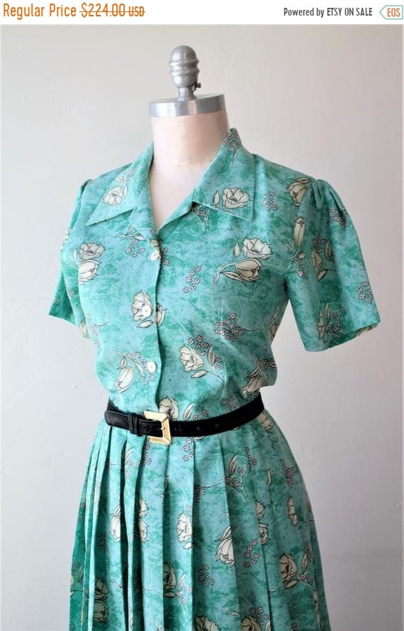 Sexy Sale Save Now 50%off 1940 Dress Teal Dress Pi