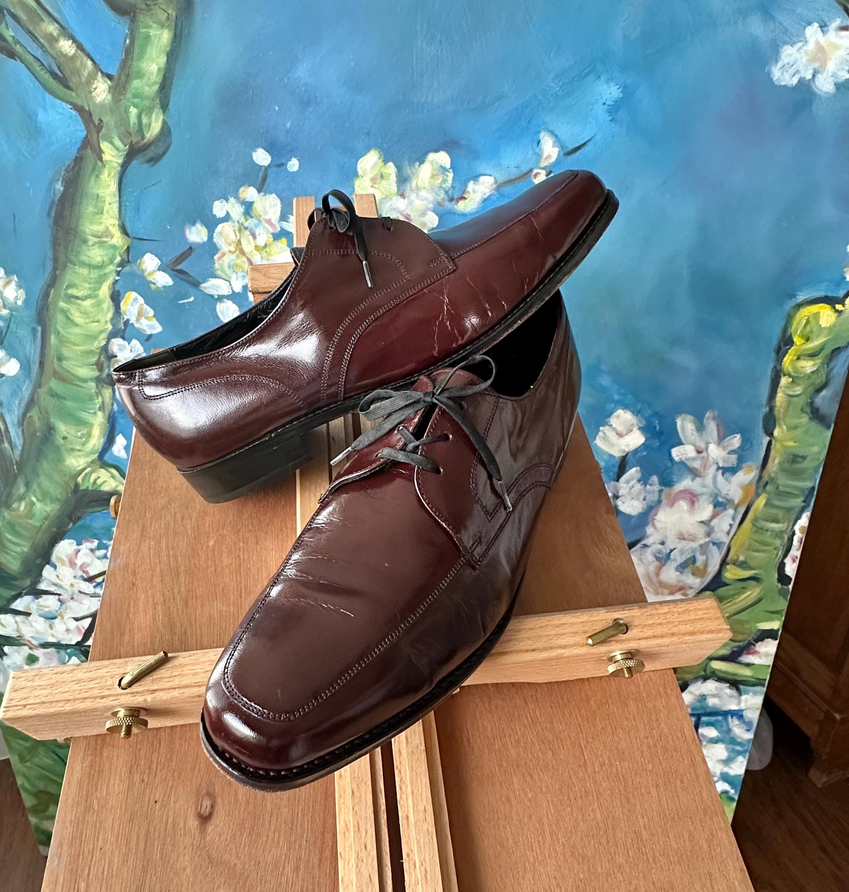 Florsheim Imperial Monk Strap Dress Shoes Burgundy Oxblood Leather Men’s 8.5 D Florsheim Leather Upper Blue Dress Shoes for Men for sale | eBay main image 2