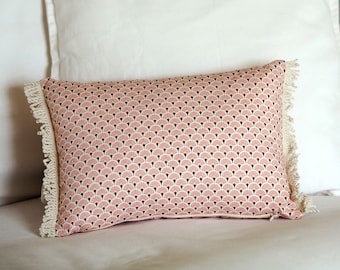 Art Deco Fan Pillow, Pink Lumbar Throw Pillow, Girl's Room Pillow