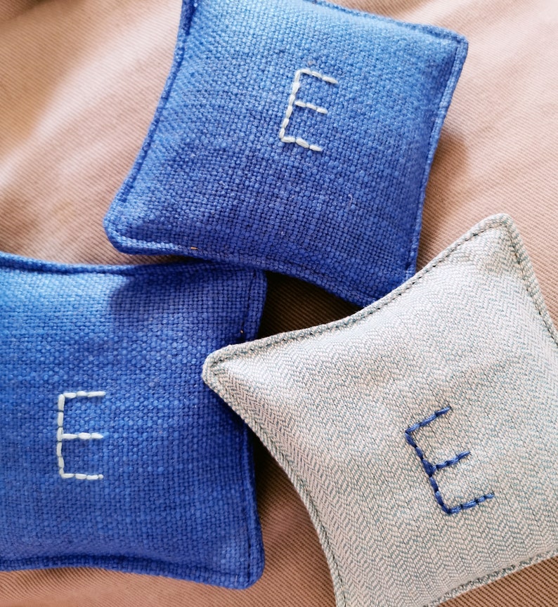 Lavender Pillow Sachet, with a Monogram, Set 0f 3, Zero Waste Gift image 5