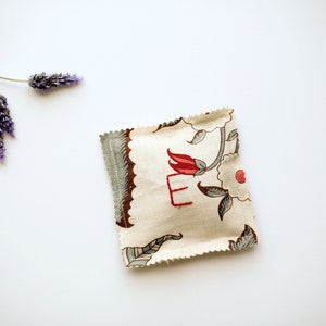Lavender Pillow Sachet, with a Monogram, Set 0f 3, Zero Waste Gift image 8
