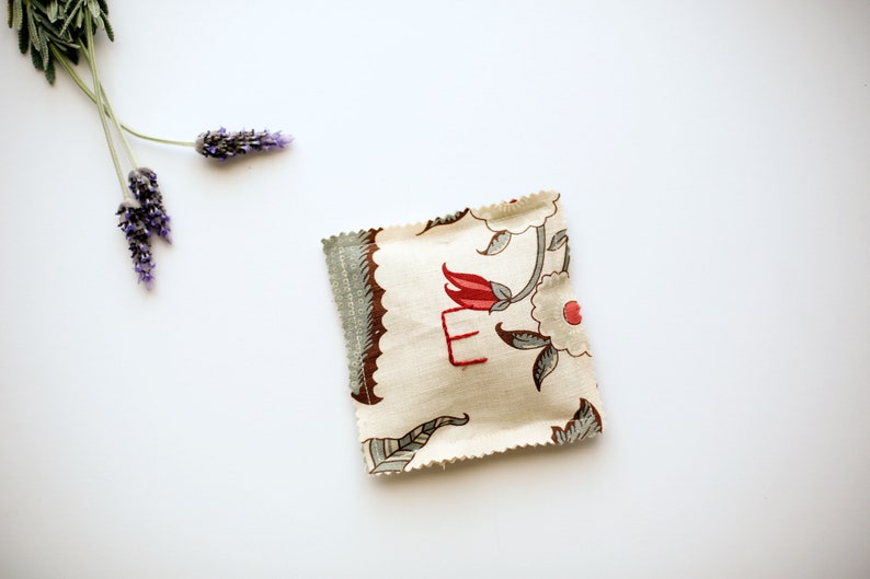 Lavender Pillow Sachet, with a Monogram, Set 0f 3, Zero Waste Gift image 8