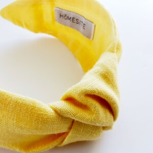Yellow Headband, Bright Summer Top Knot Headband for Women, Linen Luxury Hairband, Turban Knot Headband, FREE WORLDWIDE SHIPPING image 3
