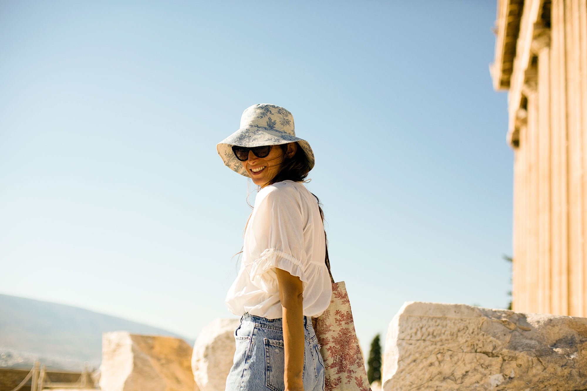 【chi-e-e-i 】poppyTOILE DE JOUY CAP Fashion Bucket Hat for Women, Toile De Jouy Accessories