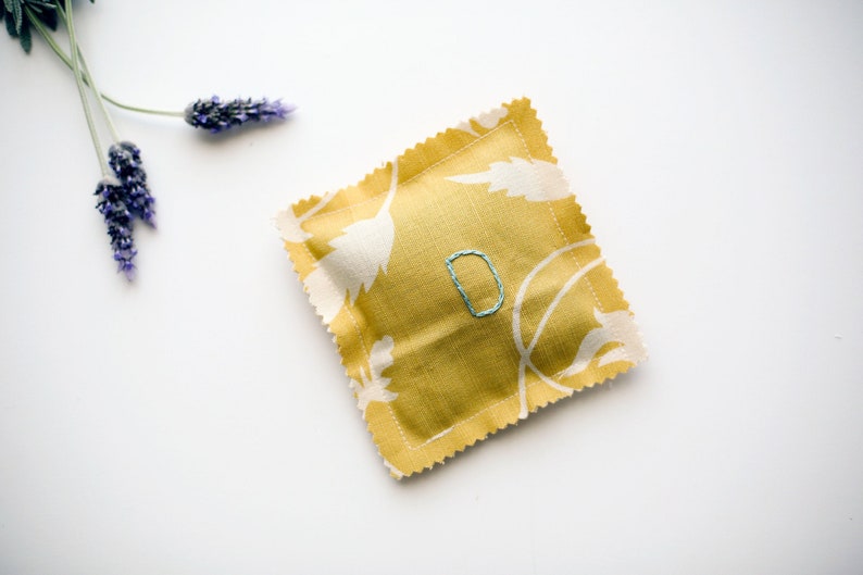 Lavender Pillow Sachet, with a Monogram, Set 0f 3, Zero Waste Gift image 6