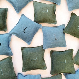 Lavender Pillow Sachet, with a Monogram, Set 0f 3, Zero Waste Gift image 7