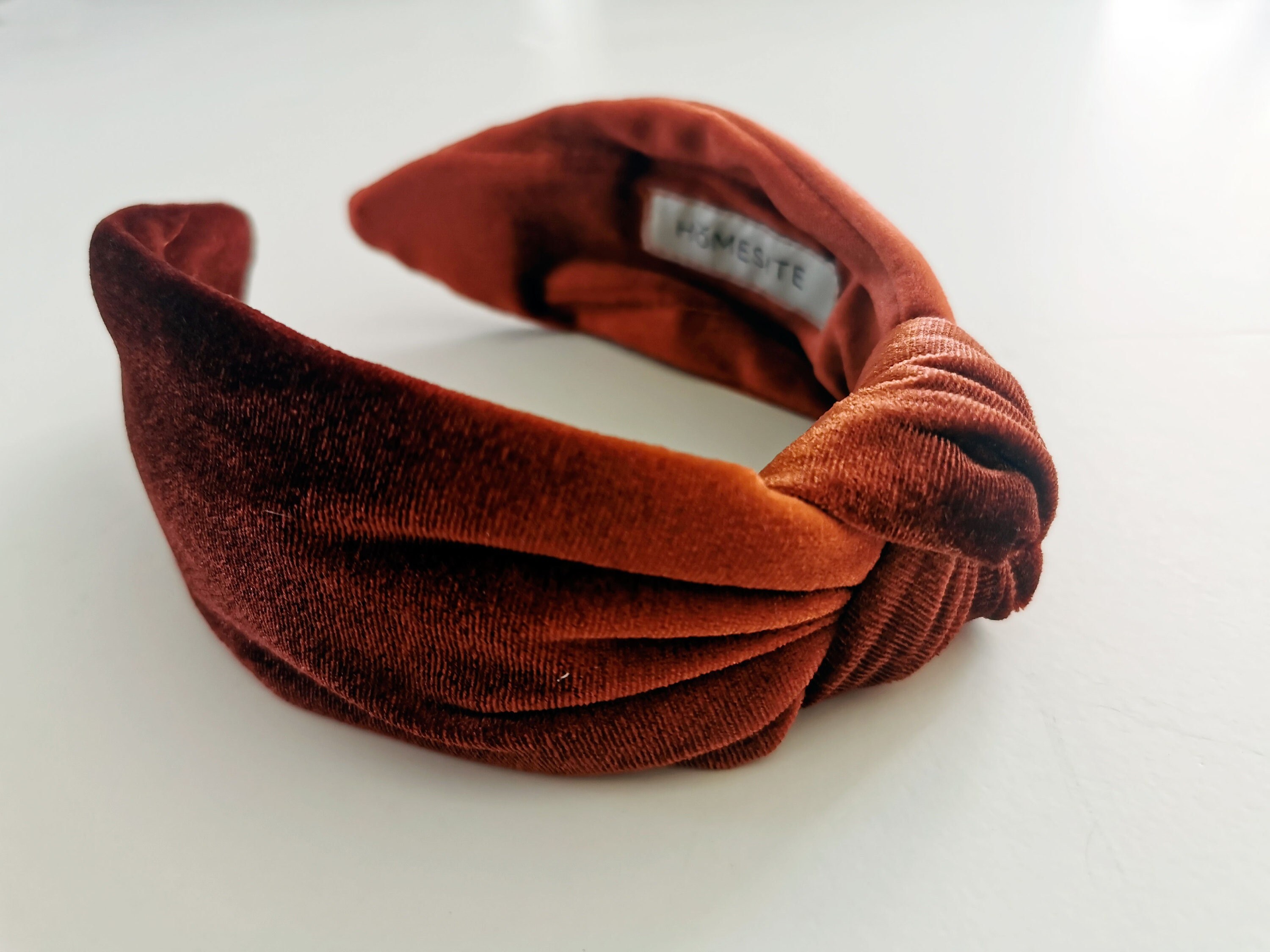 Rust Orange Beaded Knot Velvet Headband Burgundy Clear Acrylic Beads Handmade Velvet Beaded Headband - Etsy main image 4