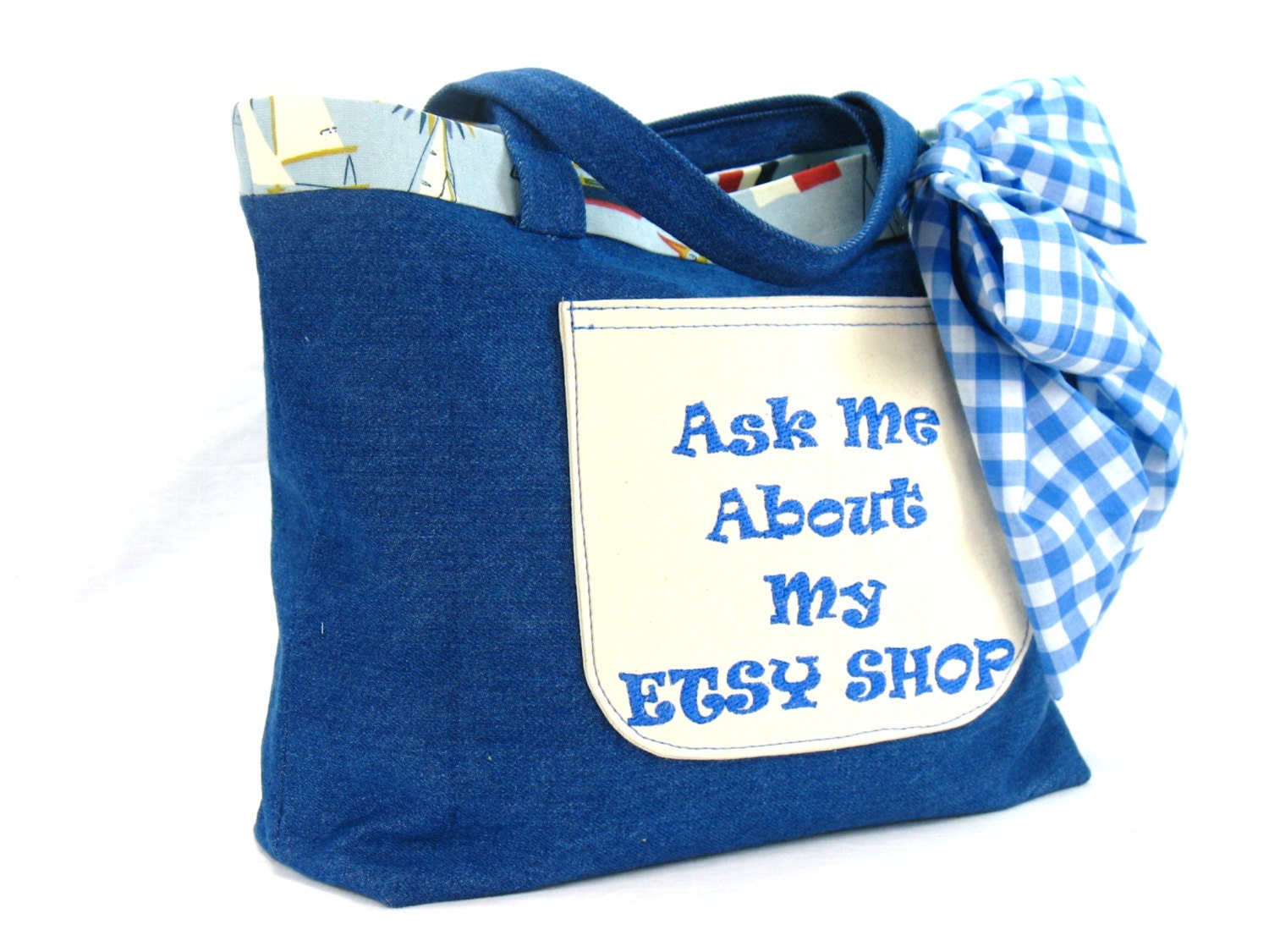 Tote Bag Promotional Bag Ask Me About My Etsy Shop Bag | Etsy