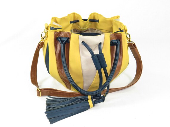 yellow bucket purse