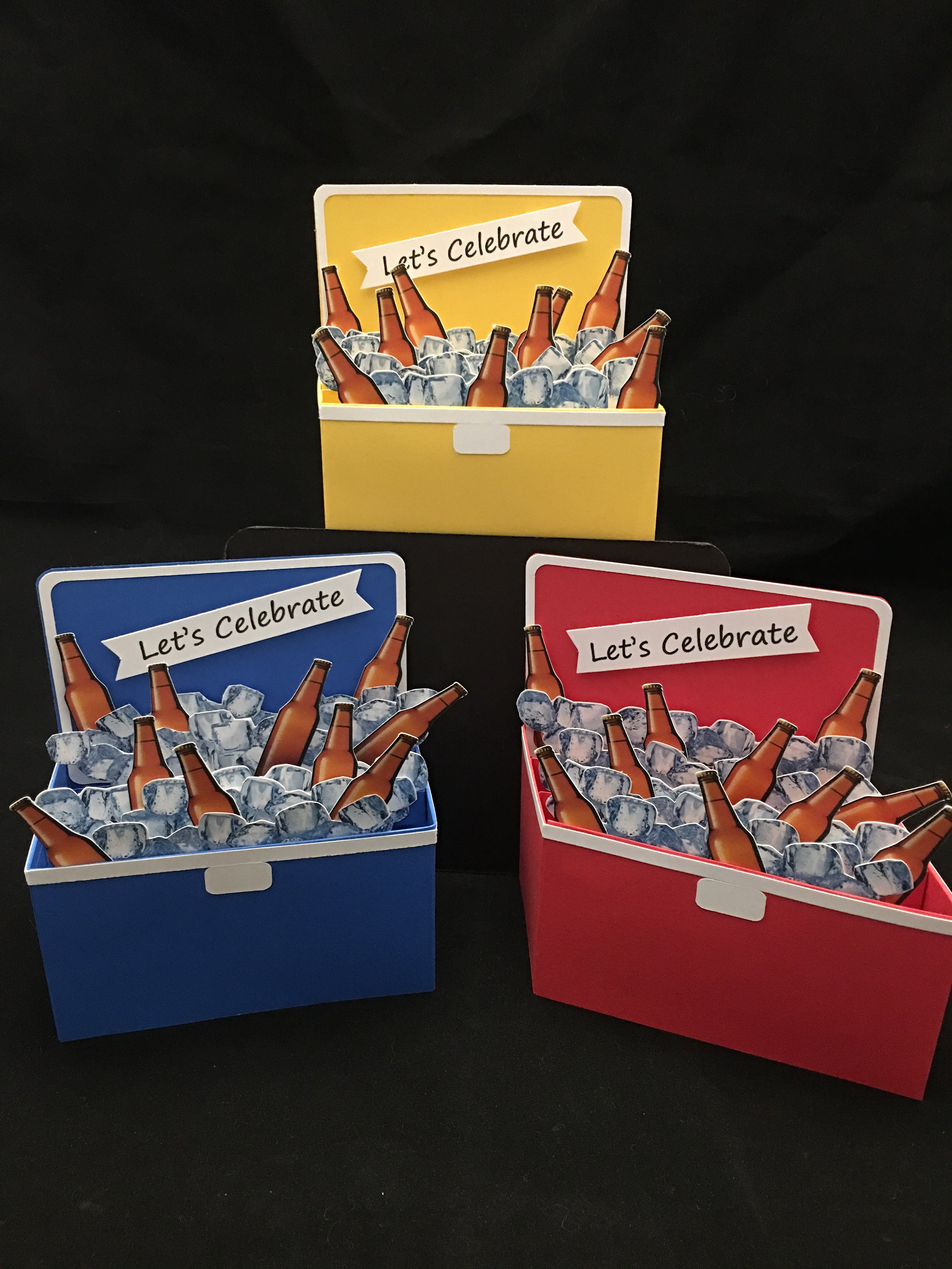 Let's Celebrate Cooler full of beer on ice LARGE Card in a Etsy