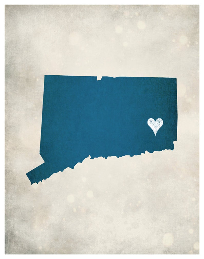 Connecticut State Map Art Print Home Town Love Personalized Art Print Available in Different Sizes & Colors image 4