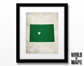 Colorado State Map Art Print - Home Town Love - Personalized Art Print Available in Different Sizes & Colors