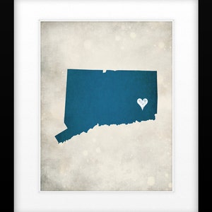 Connecticut State Map Art Print Home Town Love Personalized Art Print Available in Different Sizes & Colors image 2
