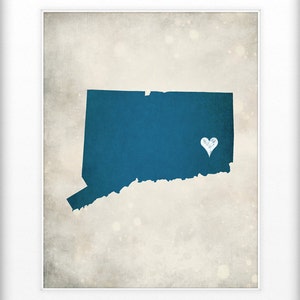 Connecticut State Map Art Print Home Town Love Personalized Art Print Available in Different Sizes & Colors image 3