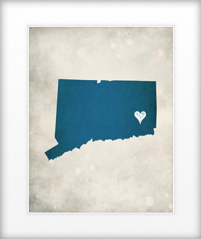 Connecticut State Map Art Print Home Town Love Personalized Art Print Available in Different Sizes & Colors image 3