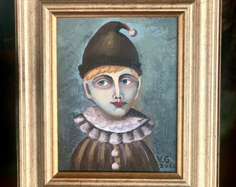 Original acrylic painting on Canvas "Pierrot"