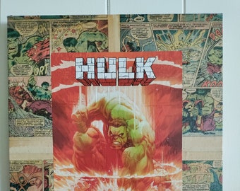Handmade Incredible HULK Comic Book one-of-a-kind Wall Art