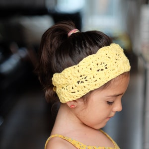 Yellow Adult Size Cotton Crochet Ear Warmer Headband womens gift Gifts for her Crochet Accessories L