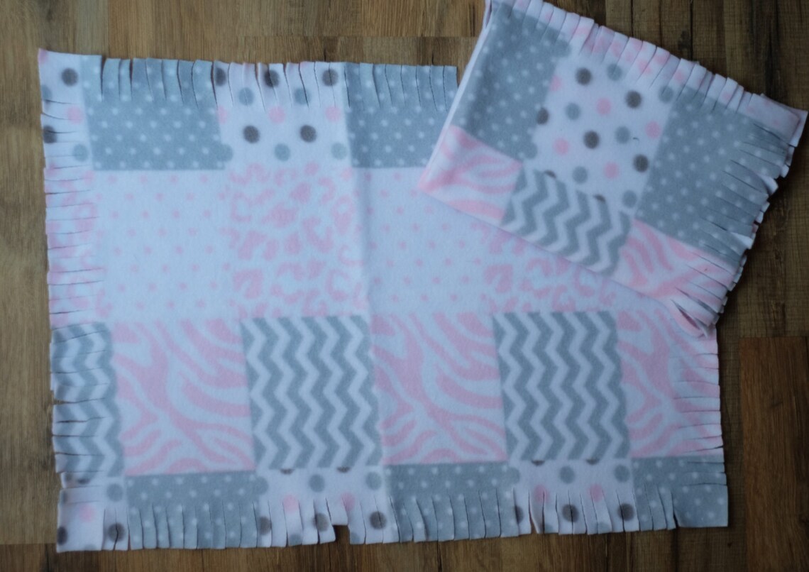 Patchwork Fabric Fleece Doll Blanket // Baby Doll // Doll Etsy