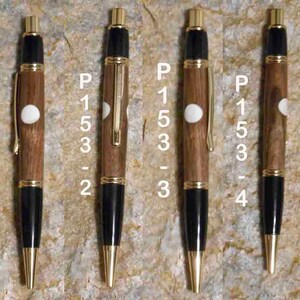 Pen Designer Pro, Black & Gold, Walnut Wood with Deer Antler inlay: P153