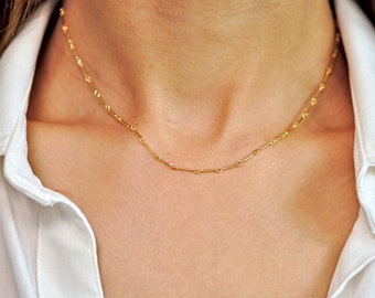 Gold Bar Chain, Simple Gold Necklace, Simple Gold Filled Necklace, Simple Gold Chain, Dainty Gold, Delicate Gold, delicate gold jewelry