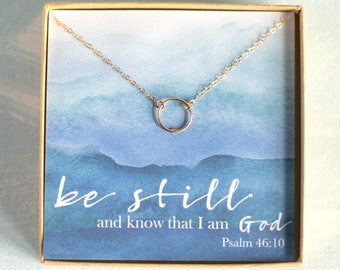 Wees stil en weet dat ik God ben, wees nog steeds geschenk, wees stil en know Gift, Wees nog steeds ketting, christelijke aanmoediging Gift, Spirituele Gift