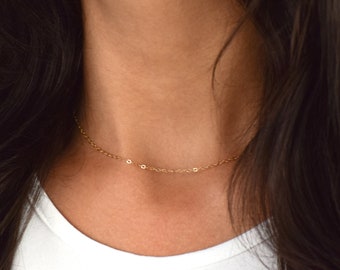 Simple Gold Chain Necklace, Plain Gold Cable Chain, 14k Gold Filled Necklace, Gold Filled Chain, Dainty Gold Chain, Plain Chain Gold