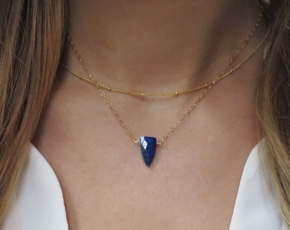 Lapis Lazuli Spike Necklace