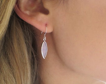 Silver Dangle Earrings, Silver Pink Earrings, Pink Silver Earrings, Bridesmaid Earrings, Bridesmaid Gift, Wedding Earrings, Small Earrings