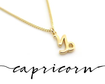 Gold Capricorn Jewelry, Dainty Capricorn Necklace, Small Capricorn Pendant, Capricorn Zodiac Necklace, Capricorn Gift for Her