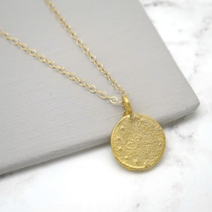 Gold Coin Necklace, Ancient Coin Necklace, Dainty Coin Pendant, Coin Jewelry, Gold Medallion Necklace, Small Coin, Small Gold Coin