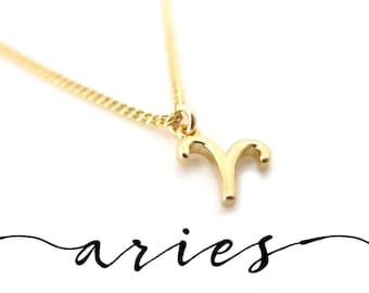 Small Aries Necklace, Dainty Aries Zodiac Jewelry, Gold Aries Pendant, Aries Zodiac Necklace, Aries Gift for Her, Gold Zodiac Pendant