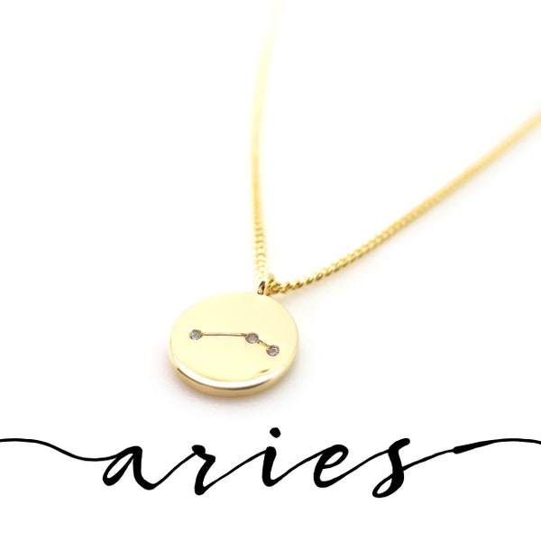 Aries Zodiac Necklace, Gold Aries Necklace,  Zodiac Constellation Necklace, Gold Zodiac Necklace, Aries Gift, Aries Jewelry Aries Star