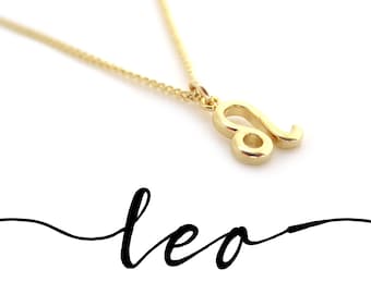 Dainty Gold Filled Leo Zodiac Pendant Necklace