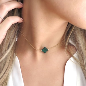 Dainty Malachite Necklace, Malachite Jewelry for Her, Gold Malachite Necklace, Malachite Choker, Green Malachite Pendant, Malachite Gift