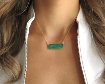 Emerald Necklace Gold, Emerald Necklace for Women, Emerald Green Necklace, Dainty Emerald Jewelry, Gold Emerald Pendant, Emerald Gift