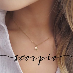 Dainty Scorpio Necklace, Gold Scorpio Jewelry, Small Scorpio Pendant, Scorpio Zodiac Necklace, Scorpio Gift for Her, Gold Zodiac Jewelry,