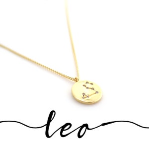 Gold Leo Necklace, Leo Zodiac Necklace, Leo Constellation Necklace, Leo Astrological Sign, Leo Jewelry, Leo Gift for Her, Leo Birthday Gift