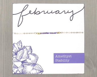 Amethyst Necklace, February Birthstone Necklace, Amethyst Bar Necklace, Amethyst Gold Necklace, February Birthday, Gold Amethyst Necklace