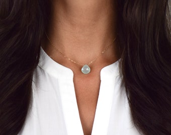Metalsmith Pendant Gold Vermeil Pendant Natural Stone Pendant Women Pendant Gift For Wedding Blue Chalcedony Pendant Chain Pendant